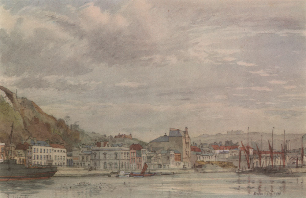 DOVER. View from Wellington Bridge, by Randolph Schwabe. Kent 1947 old print
